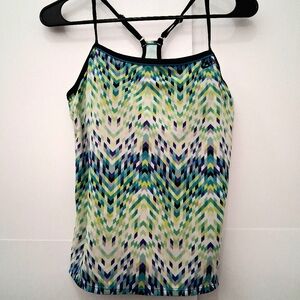 NIKE Blue Green Chevron Tankini Top Size Medium Or 8